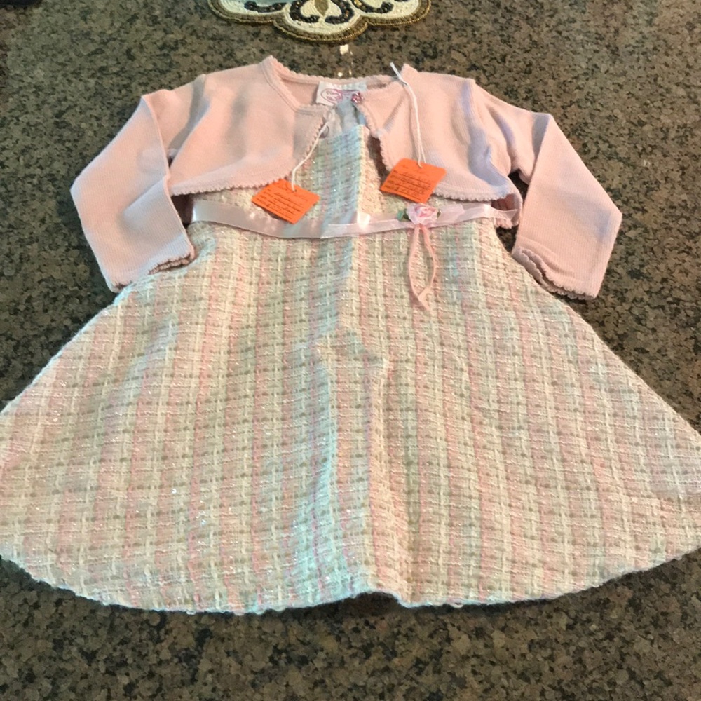 Plum pudding pale pink dress and bolero